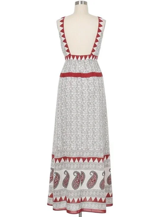 NWOT RARE Jen’s Pirate Booty Paisley Deep V Maxi Dress | Boho Southwestern Indie - Picture 7 of 16